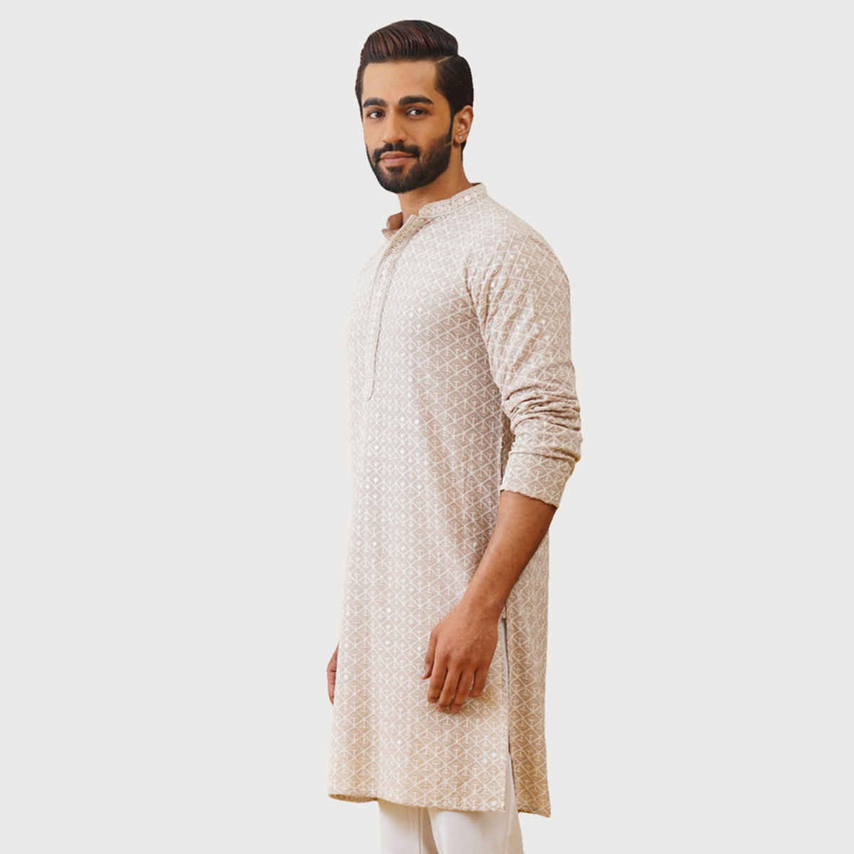 Jompers Men's Kurta | Ko 5005 | Beige - XXL