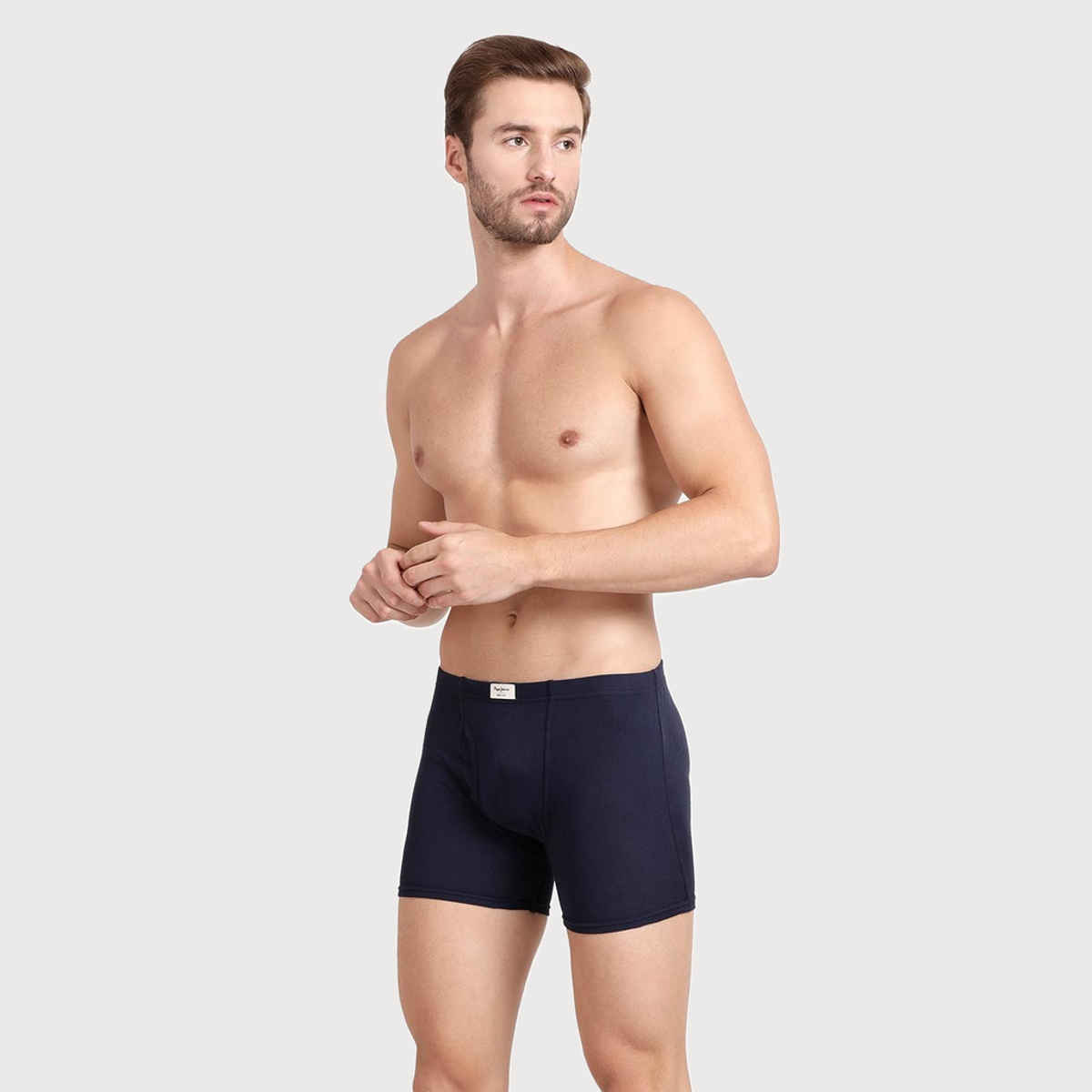 Pepe Jeans Mens True Blue 100% Cotton Solid Trunk - Pack of 2 (L) Comfort Fit, Soft Fabric