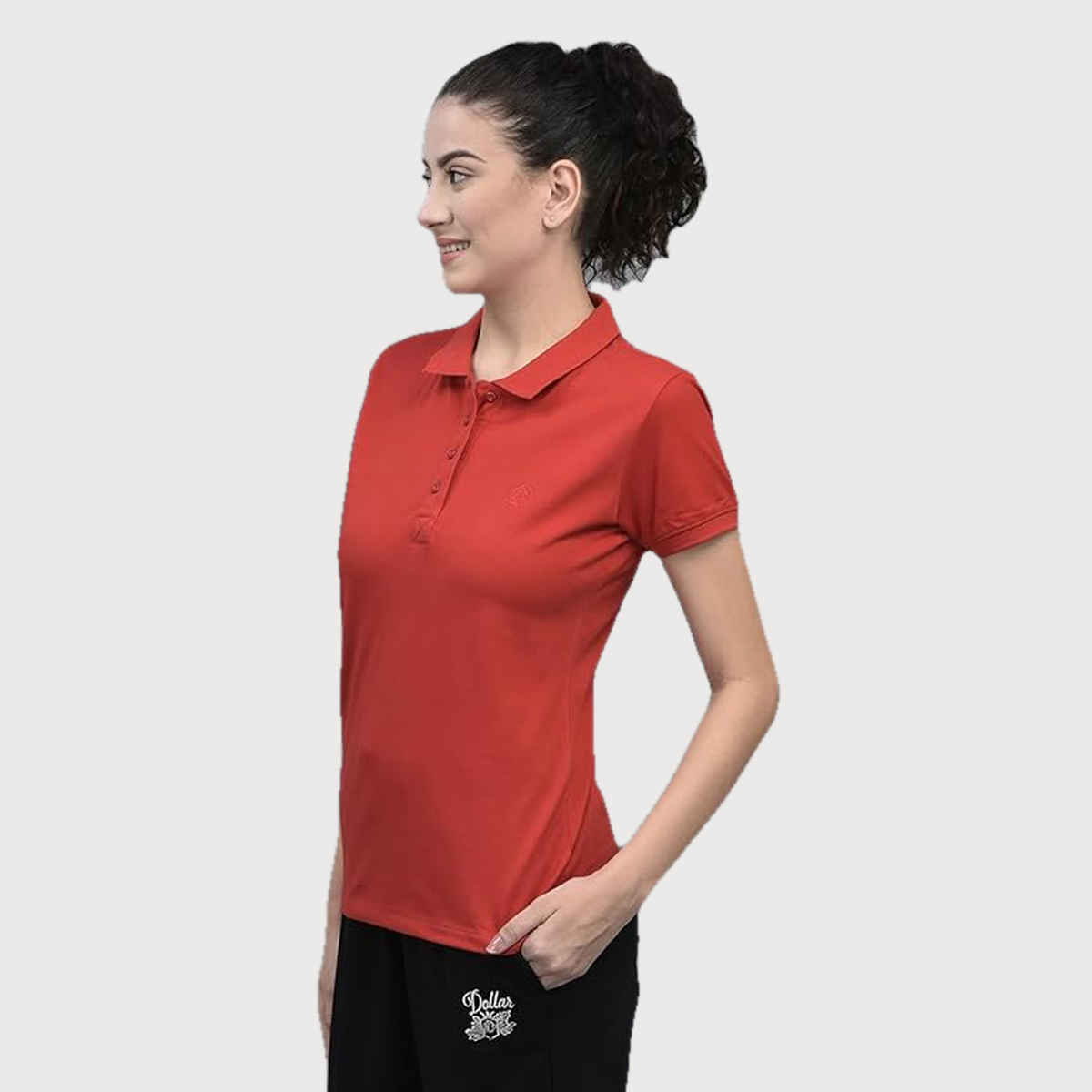 Dollar Women Polo T-shirt - Red | Premium Cotton | S