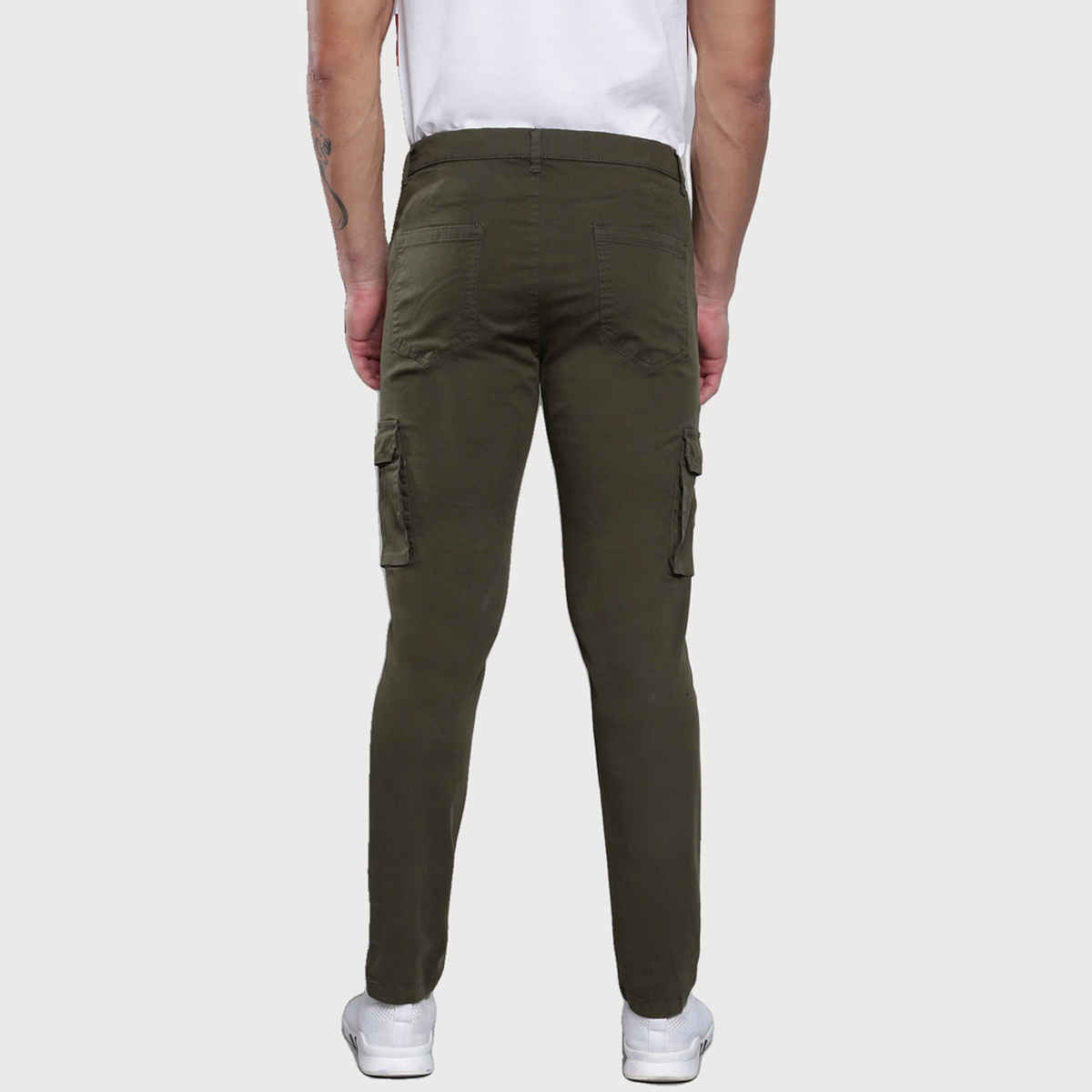 Dennis Lingo Men's Tapered Fit Cotton Cargos Trousers | Olive | 34
