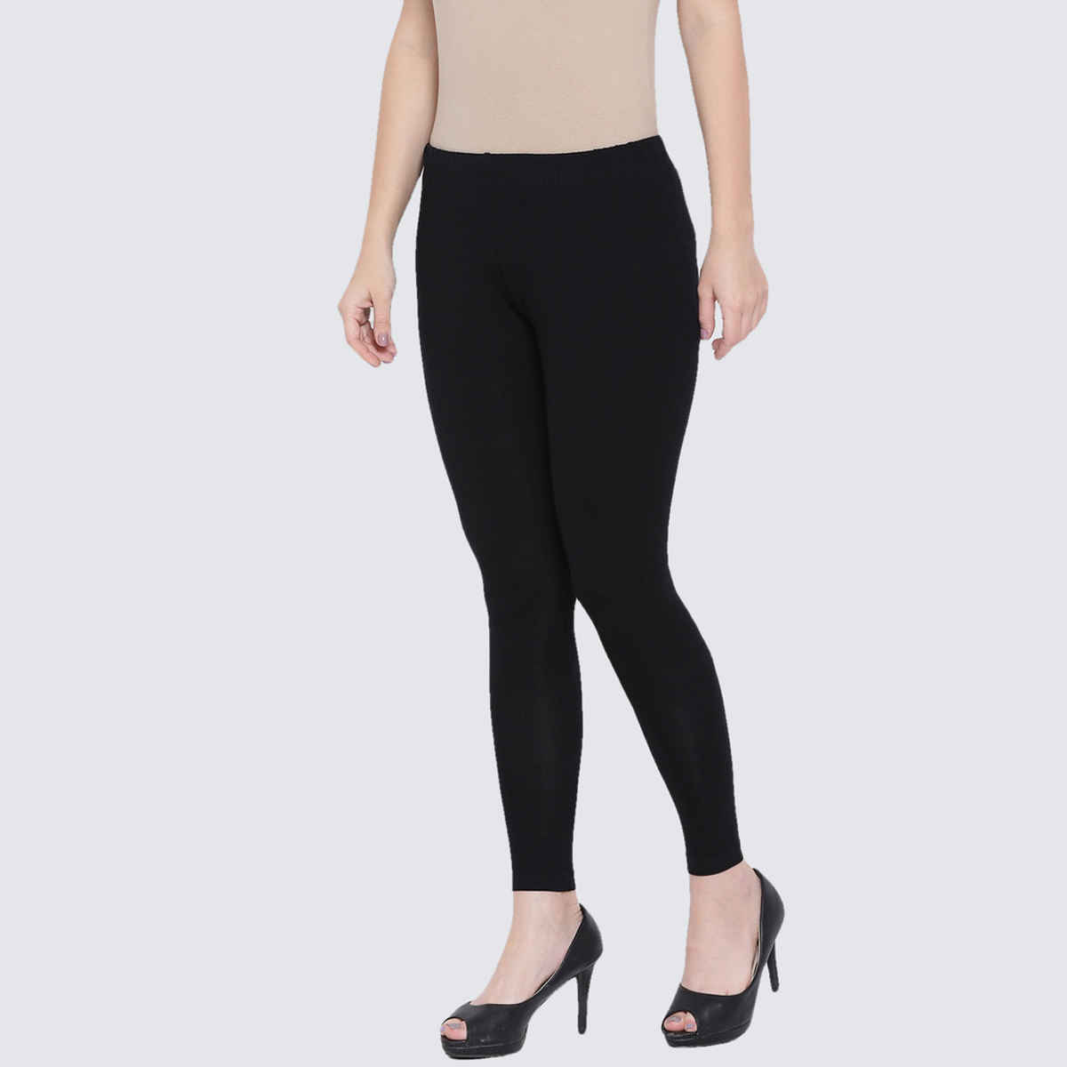 Rupa Softline Women's Ankle Leggings Style 1002 Black - Free Size
