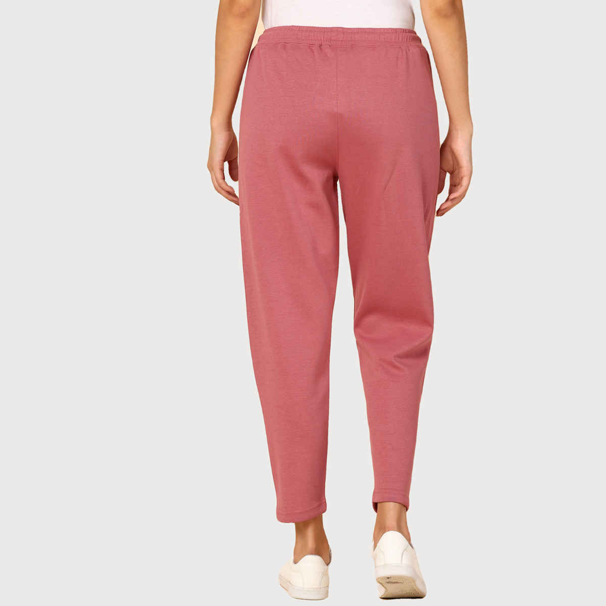 Alan Jones Women's Ankle-Length Cotton Trackpant | Comfort Fit | Heavy GSM Fabric | Pink - L