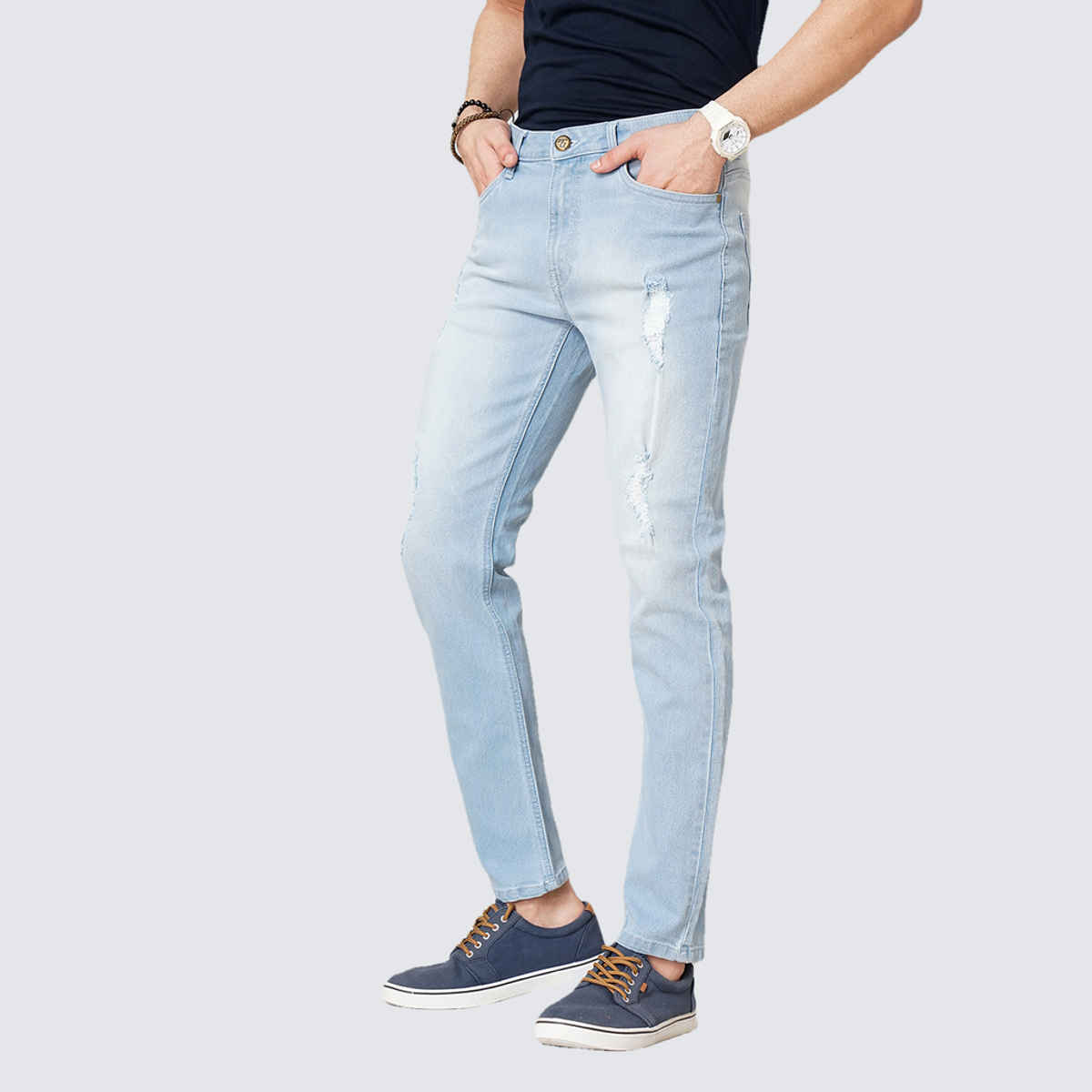 The Indian Garage Co Slim Fit Casual Jeans | Blue - 36