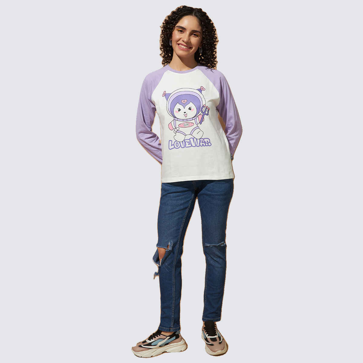 The Dry State Women's T-Shirt | WTSH 1730A 1699 | Off-White & Lavender - L
