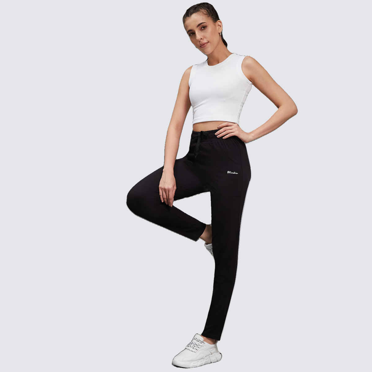 Blinkin Women's Cotton Pyjamas & Track Pants with Side Pockets | Black - 2XL