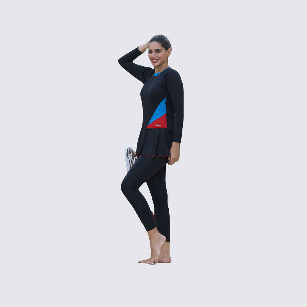 ROVARS Women's Stretchable One Piece Full Body Swim Suit with Removable Pads | Black - M
