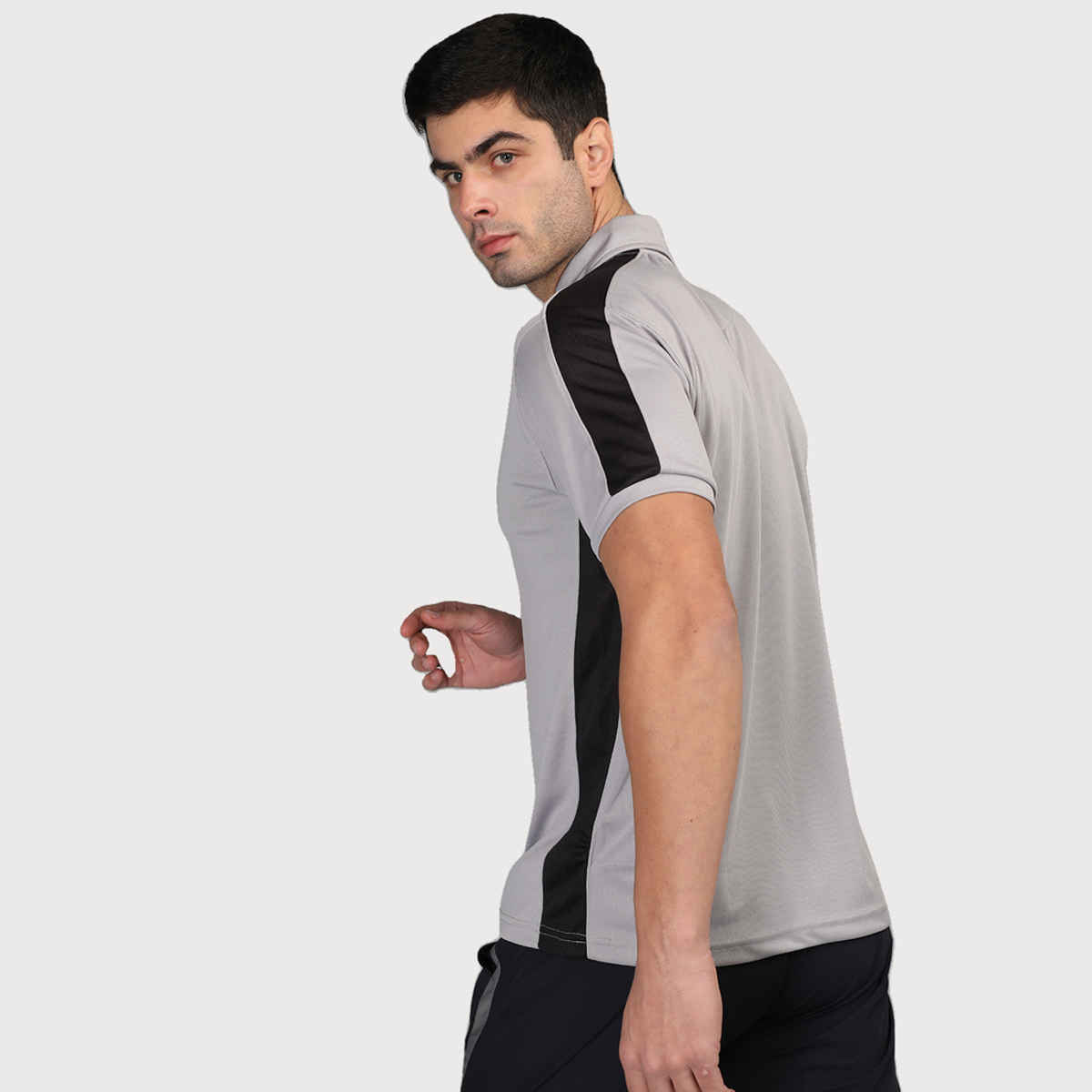 Chkokko Men's Polo Neck Regular Dry Fit Half Sleeves Gym T-shirt | Sand - S