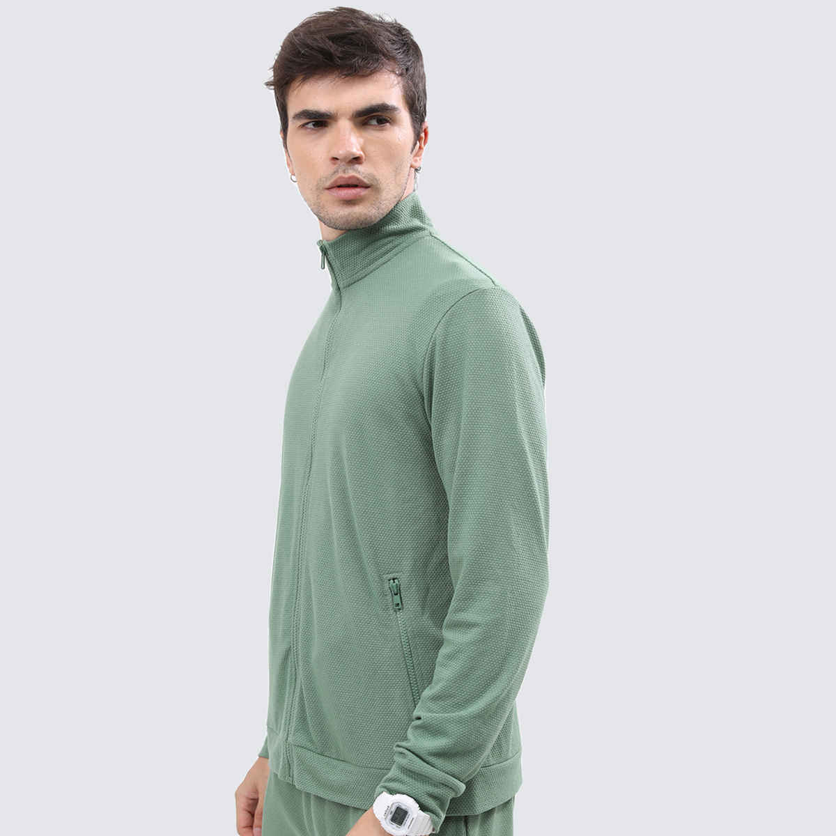 HIGHLANDER Men's Mock Neck Tailored Jacket | Green - S