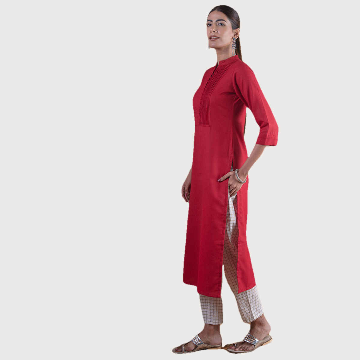 Libas Women Maroon Solid Straight Kurta - 4339XL