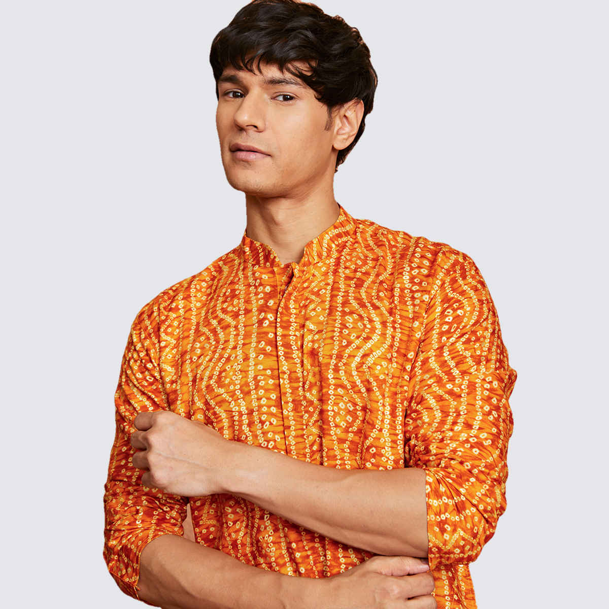 Vastramay Men's Rayon Kurta | Mustard - S