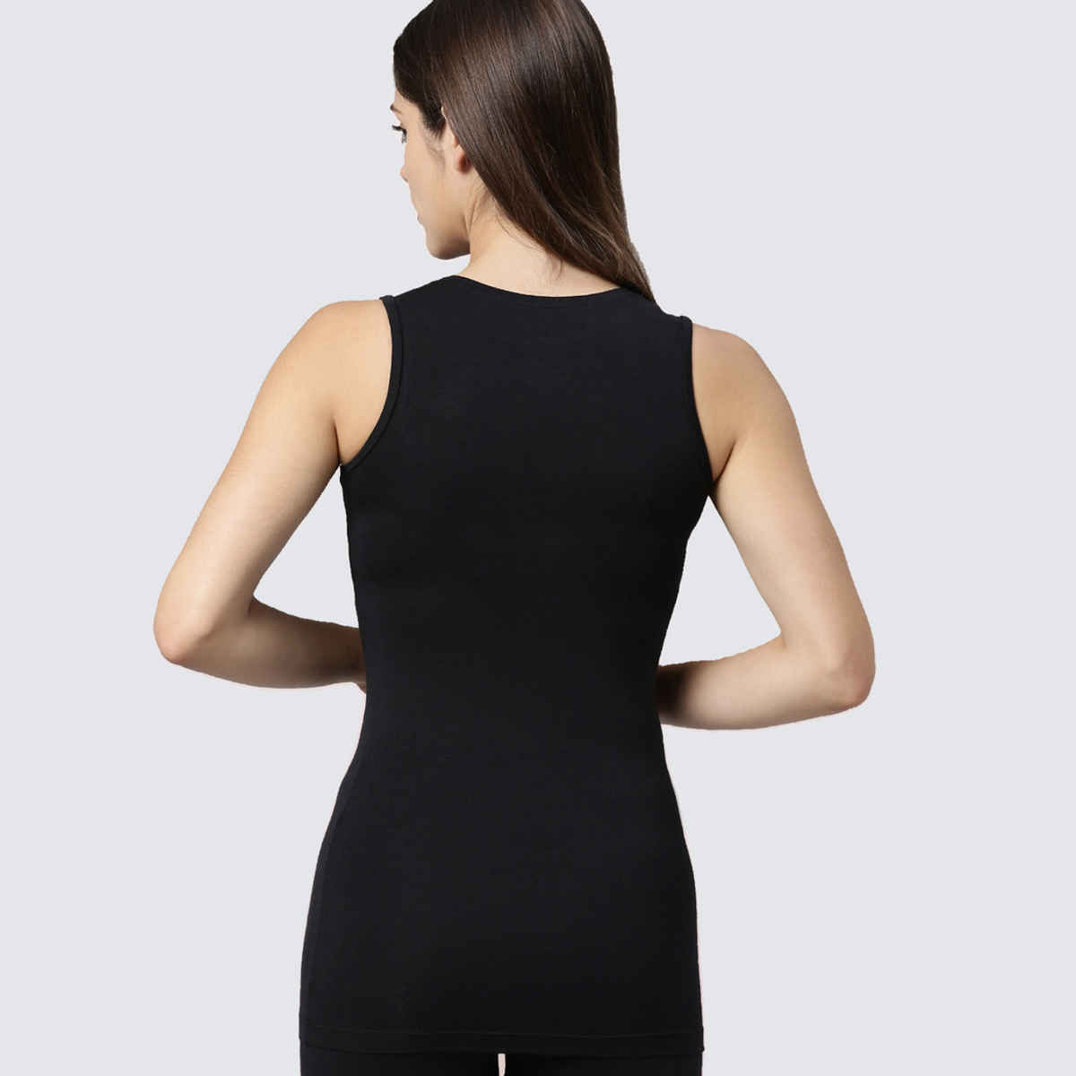 Enamor TH01 Thermals V-Neck Sleeveless Vest With Sweat Wicking, Antimicrobial Finish