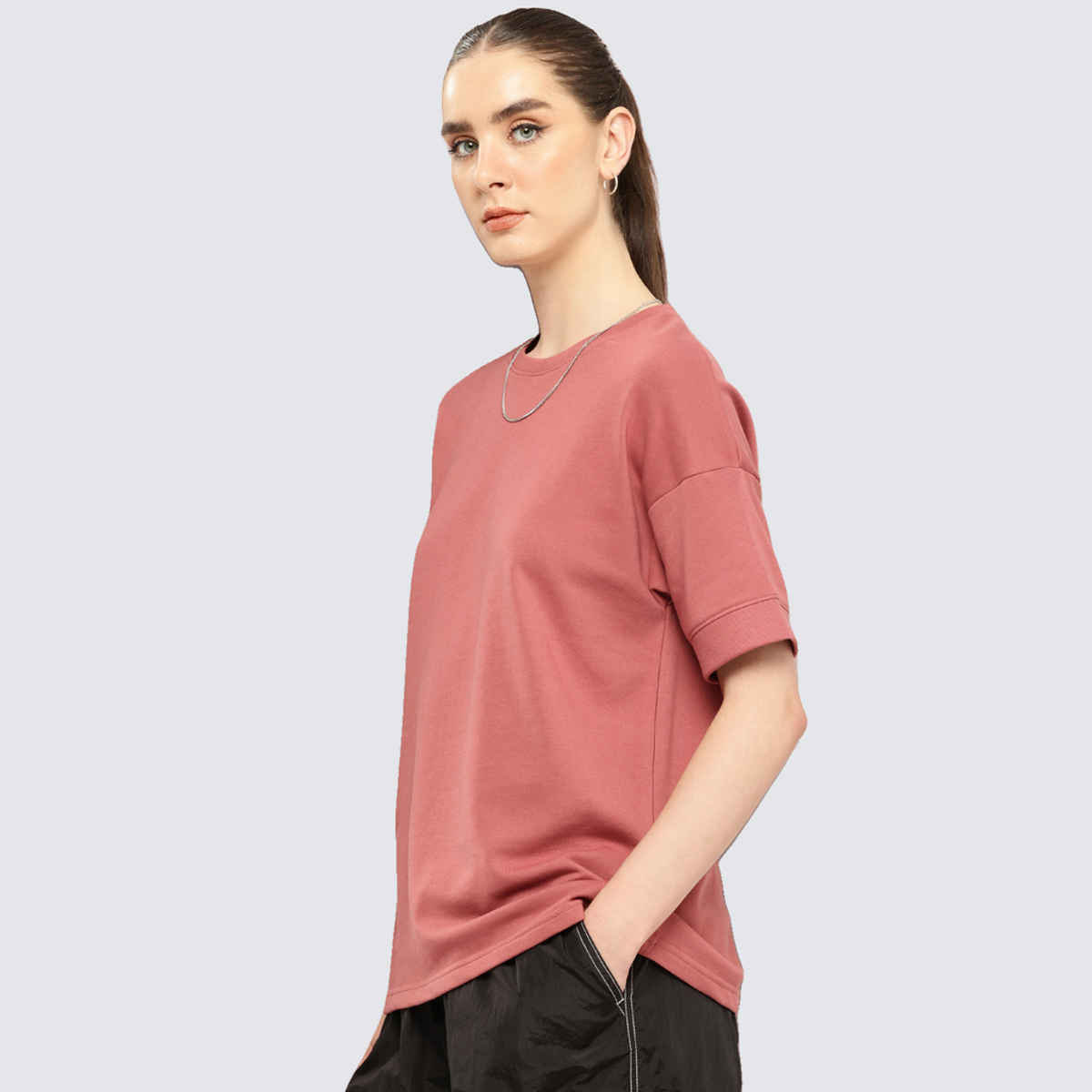 Dillinger Women's Drop Shoulder Oversized T-shirt | Mauve - XL