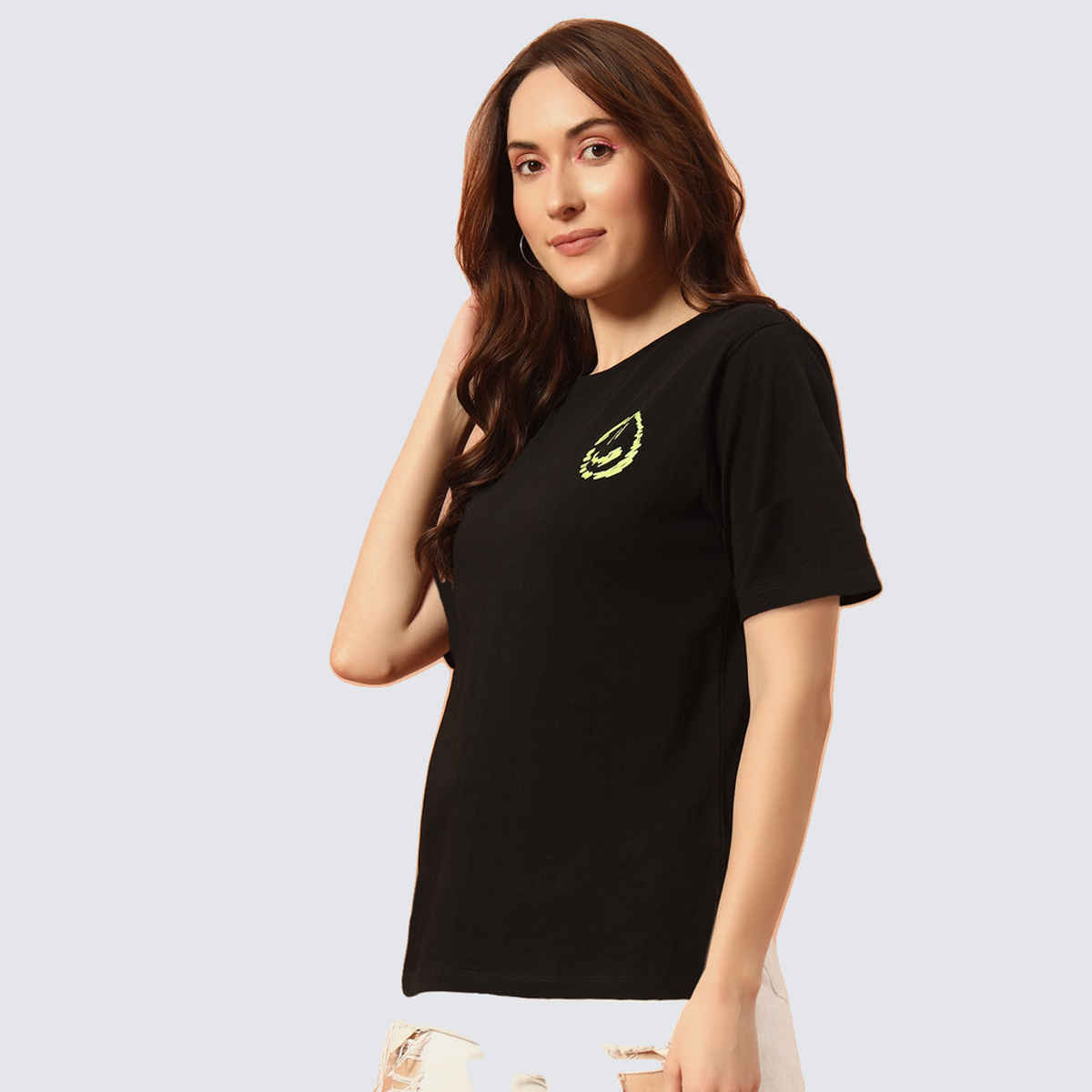 The Dry State Women's Black T-shirts WTSH | 1777A | S