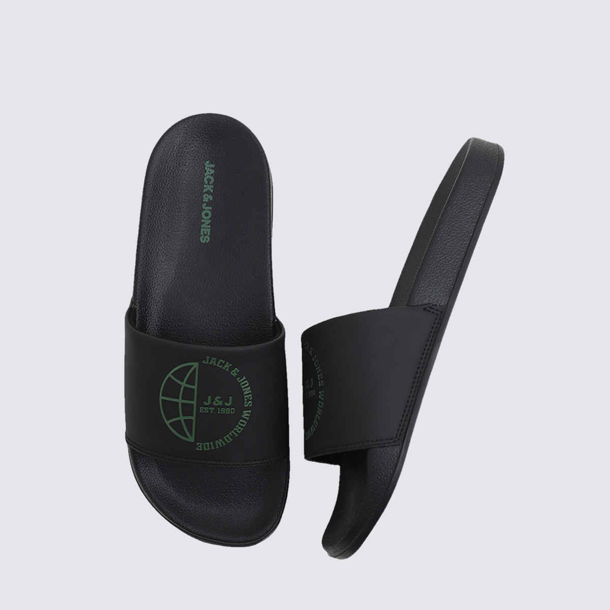 Jack & Jone Sizes Pool Sliders | Jet Black - 43