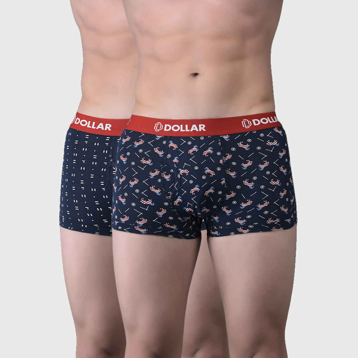 Dollar Bigboss Men's Combed Cotton Printed Trunk | Pack Of 2 | Assorted - M
