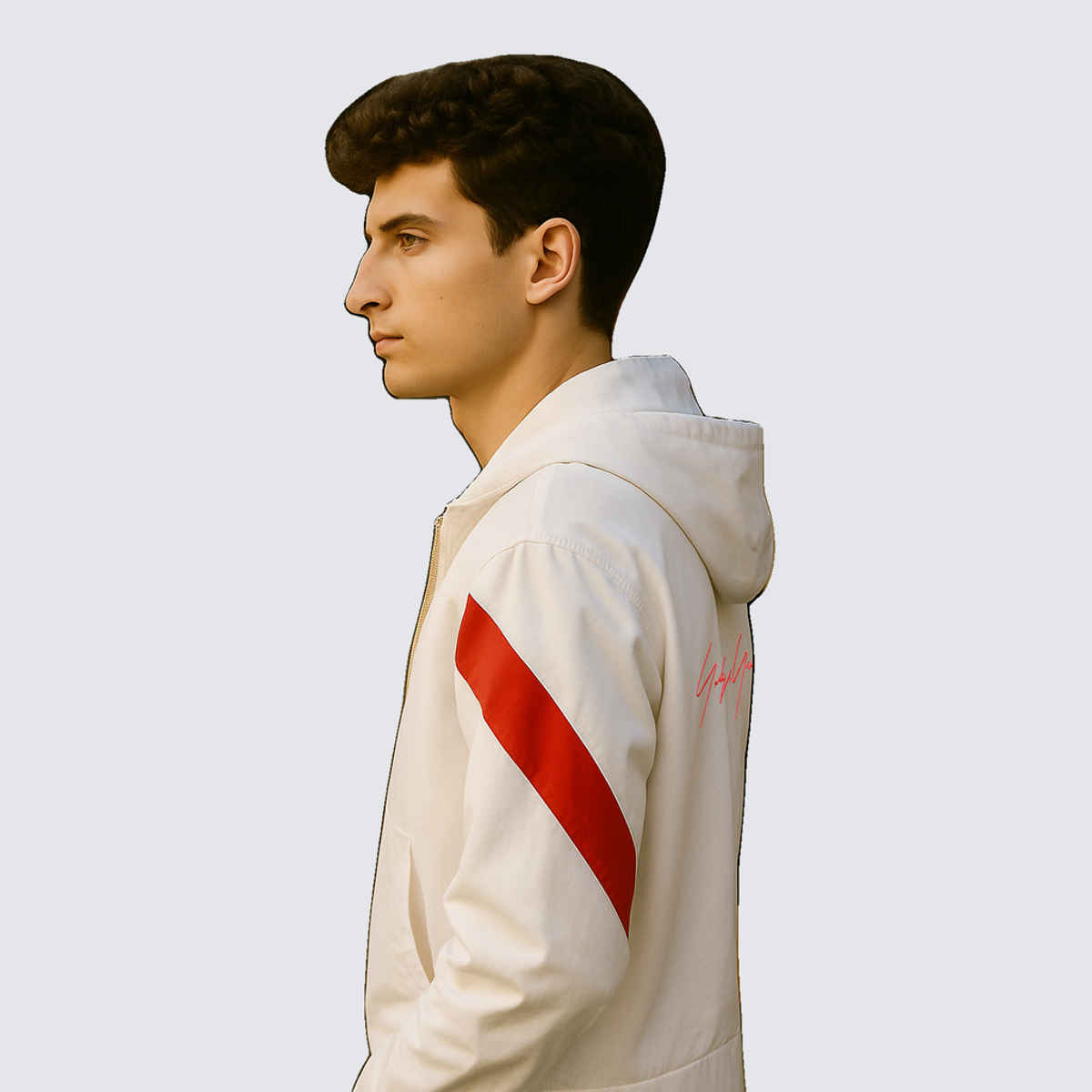 Ftx Men's Solid Regular Fit Full Sleeve Polyester Jacket | White & Red - M