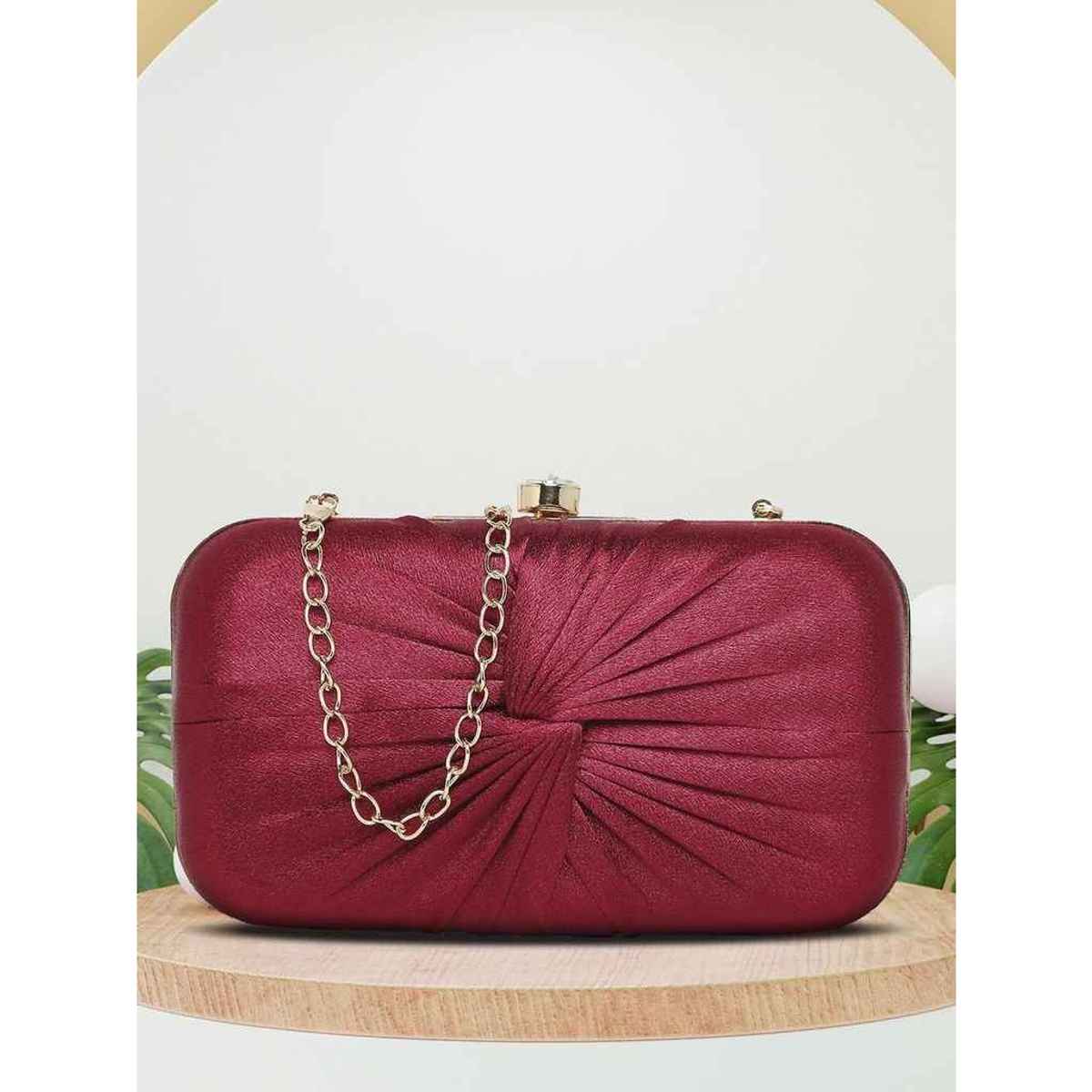 Lavie Women's Cheer Framed Clutch | Ladies Purse | Maroon