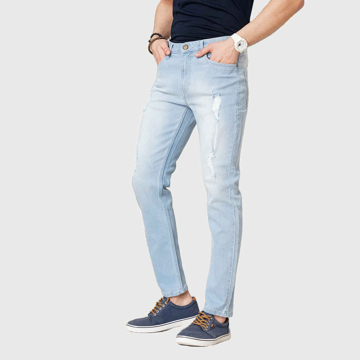 The Indian Garage Co Slim Fit Casual Jeans | Blue - 34