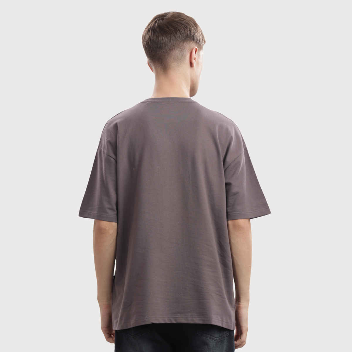 OUTLAWS Men's 100% Cotton Oversized T-Shirt | Half Sleeves | Round Neck | Grey - 2XL