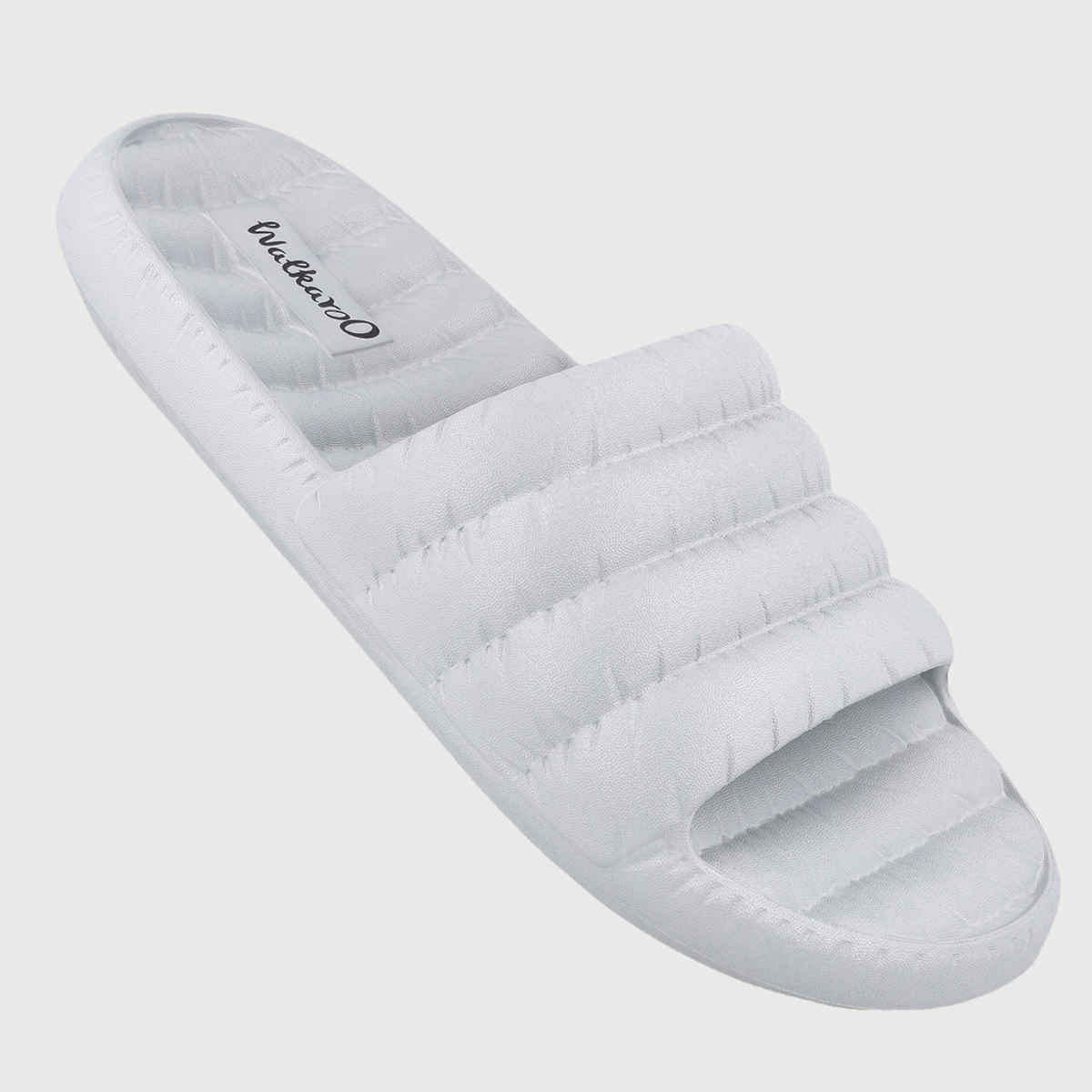 Walkaroo Men's Flip Flop Sliders | WC8770 Light Grey | UK 10