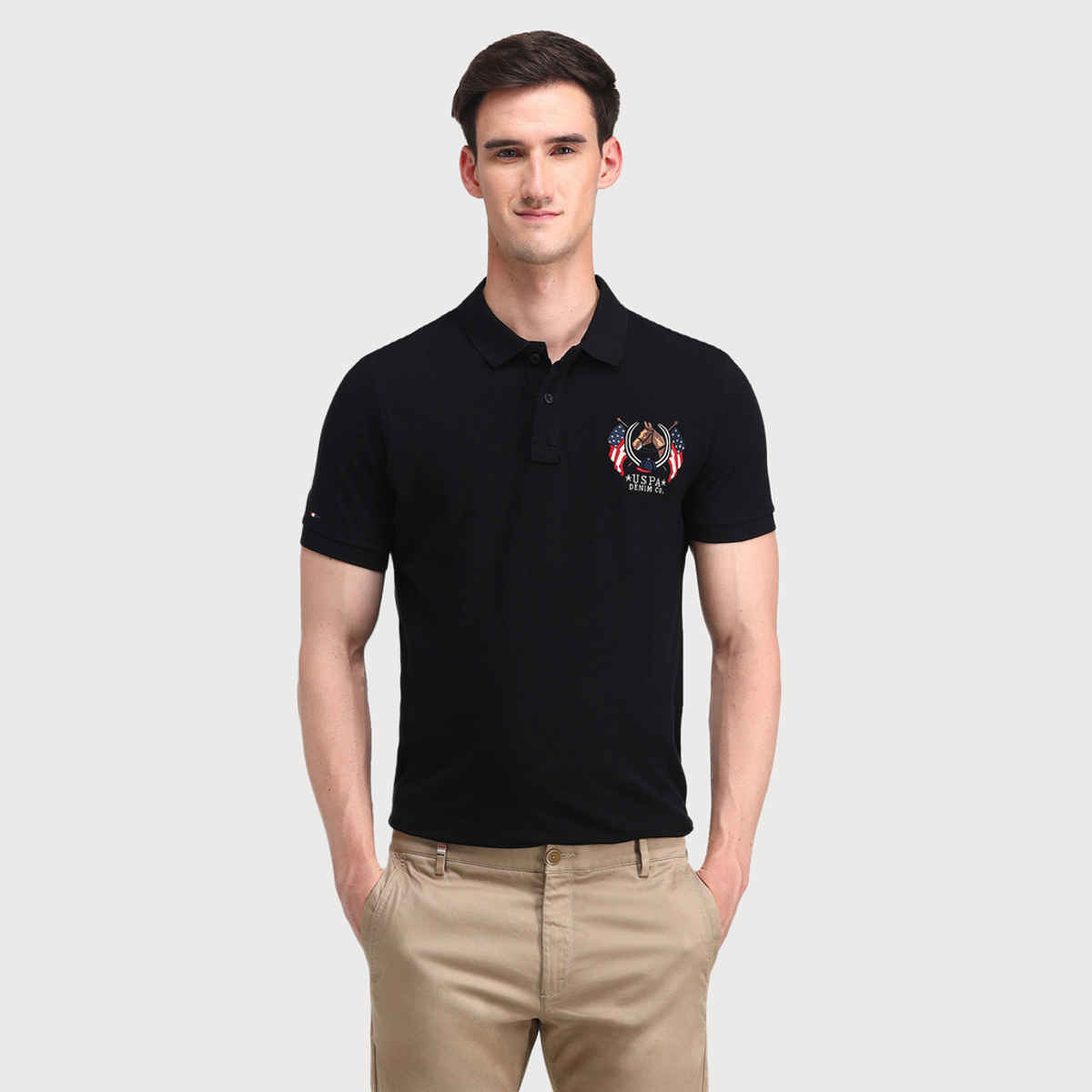 U.S. Polo Assn. Men's Solid Polo Shirt | Black - L