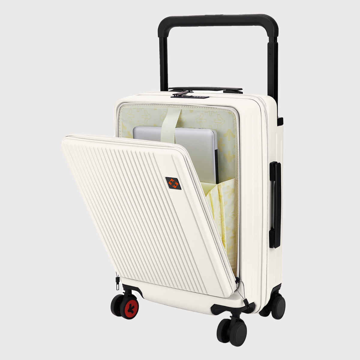Nasher Miles Silicon Valley Cabin Expander Hard Sided 20 Inch|55 cm Trolley Bag - White
