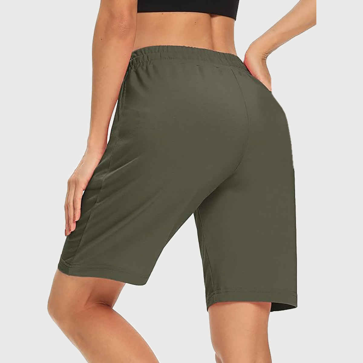 Hotfits Women's Solid Regular Casual Shorts | Green - L