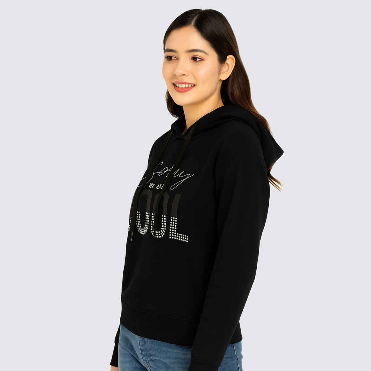 GCYX Women's COOL HOOD Sweatshirt | Black - M