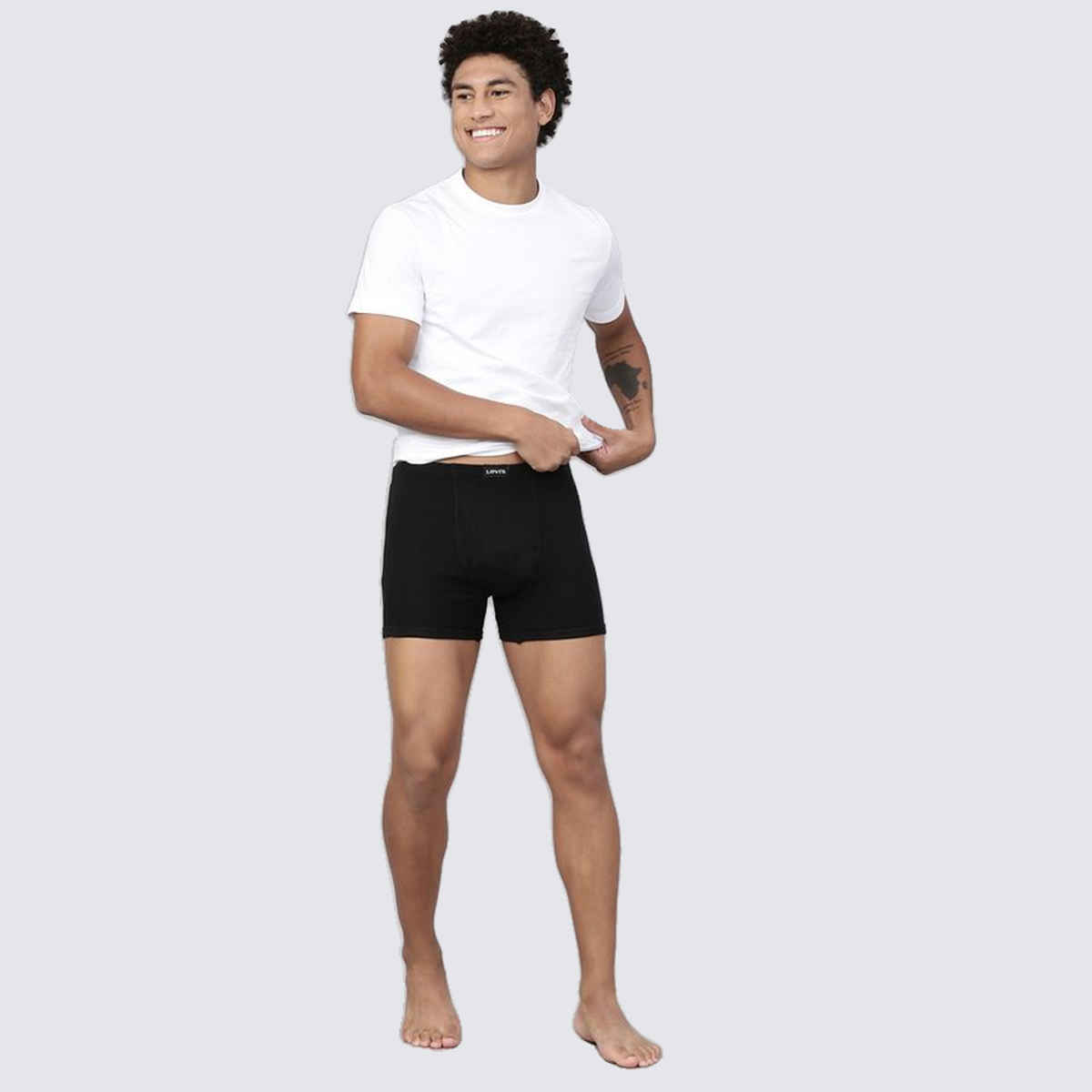 Levi's 010 Men's Comfort Boxer Brief | Comfort & Smartskin Technology | Pack Of 2 | Black,Black | L