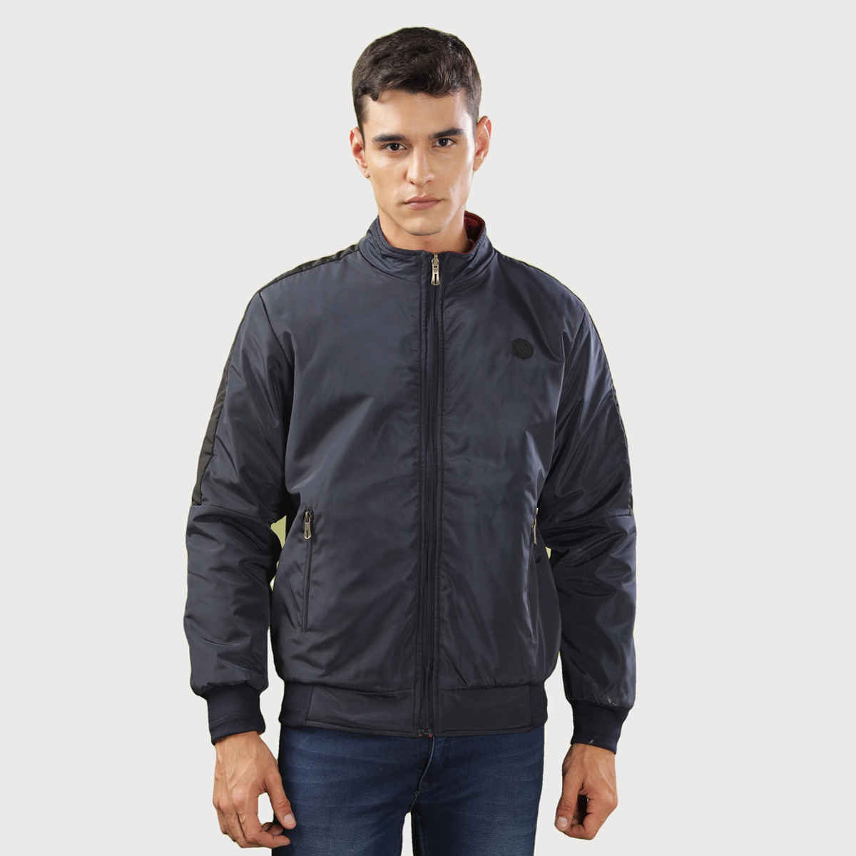 Dollar Jacket For Men - Casual Zipper Bomber For Winter | MAMWJ 905 | Navy Blue | M