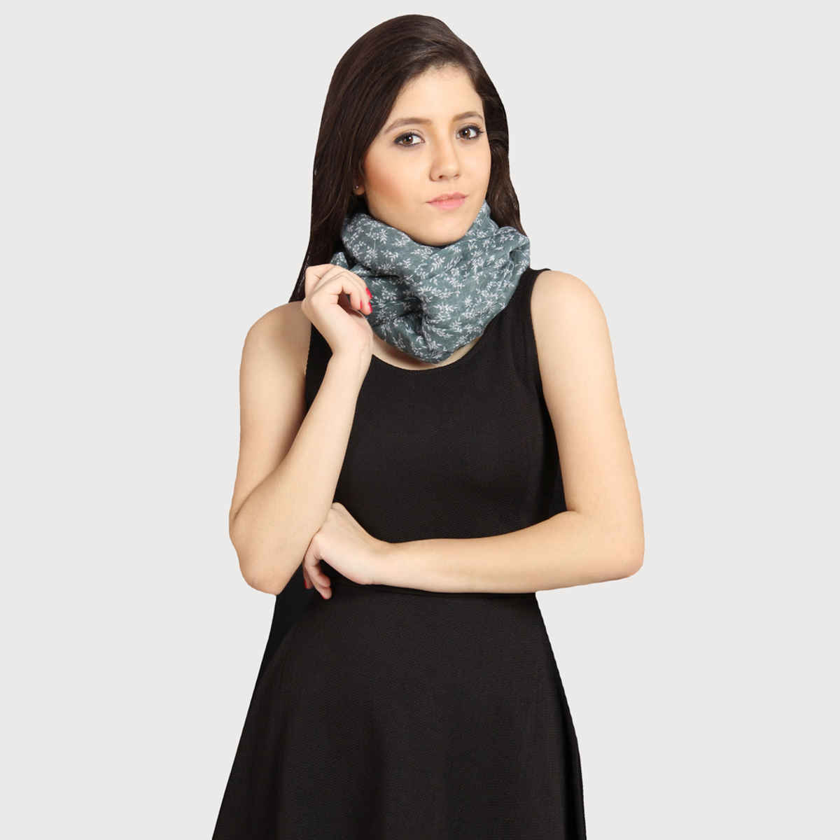 Fabseasons Women's Printed Scarf | Green - Free Size