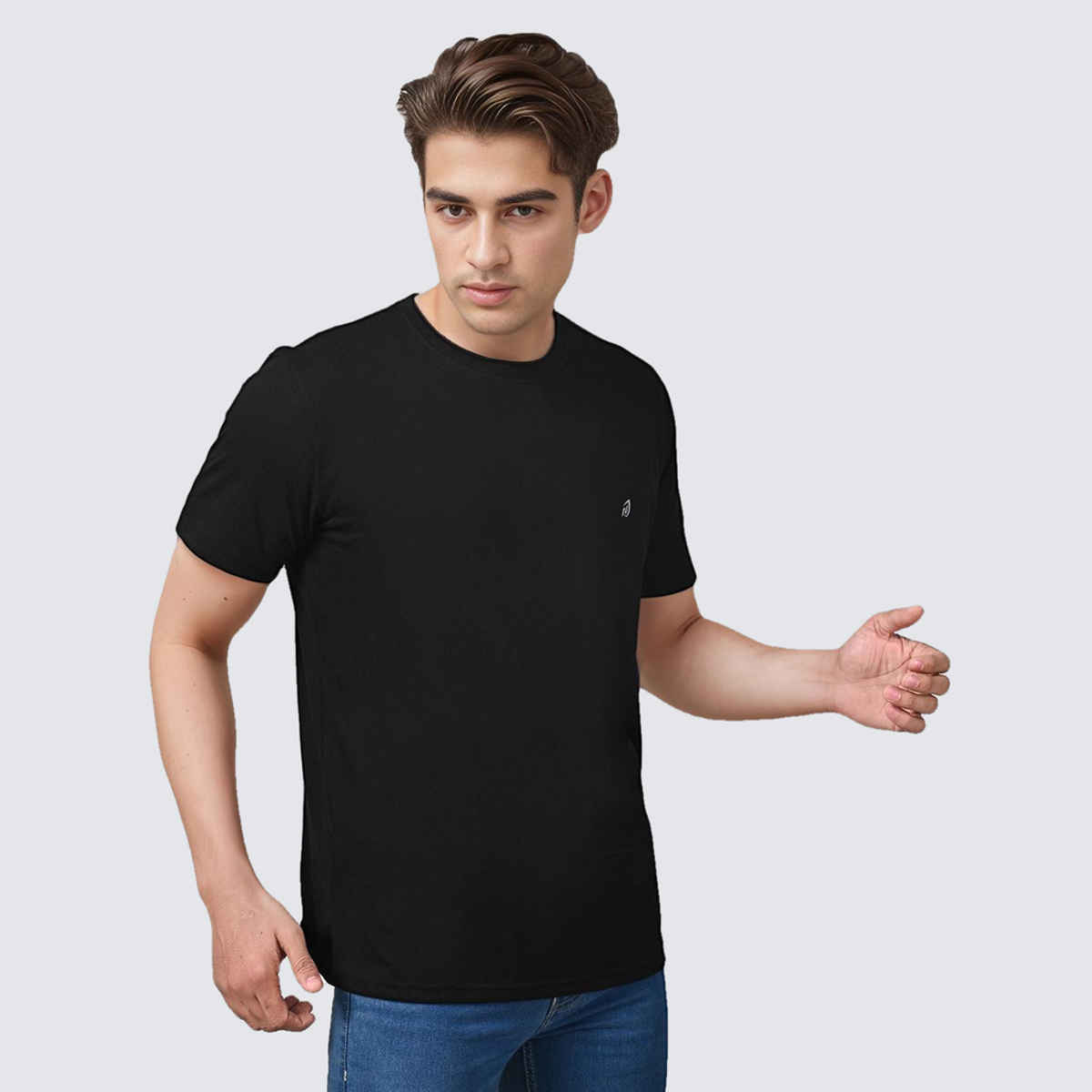 Lux Nitro Men's Round Neck T-shirt | Black - L