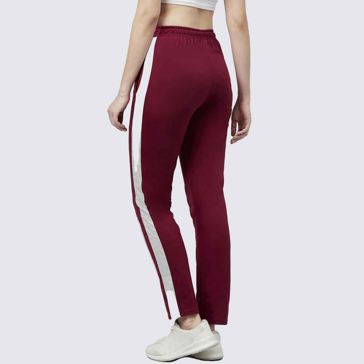 Blinkin Women's Cotton Color Block Pyjamas & Track Pants with Side Pockets | Maroon - L