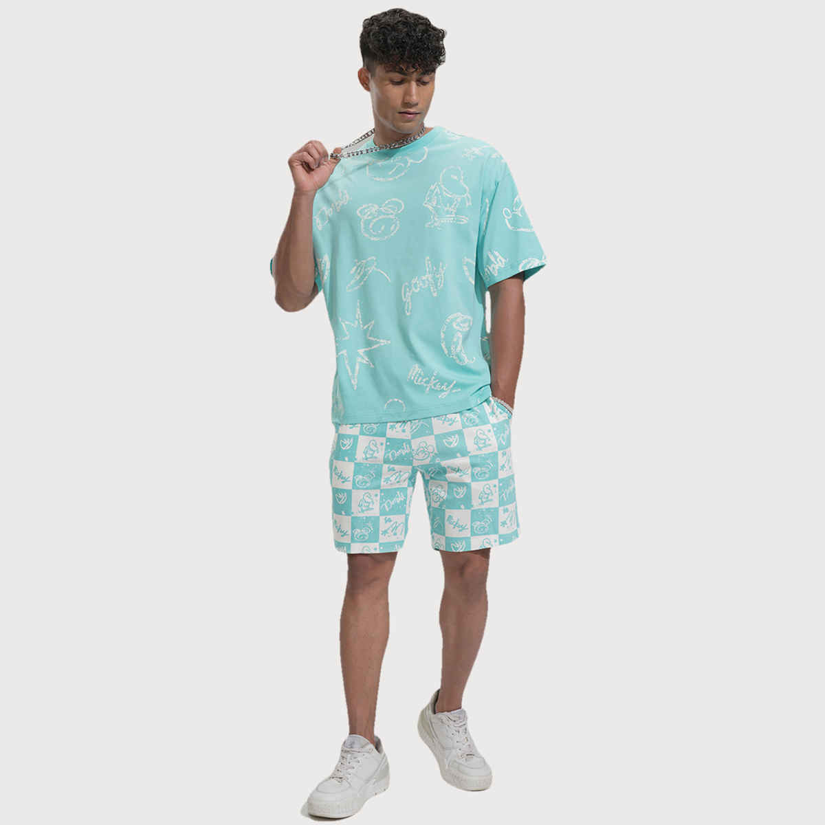 HIGHLANDER Men's Disney Mickey Mouse Regular Knitted Short | Blue - 34