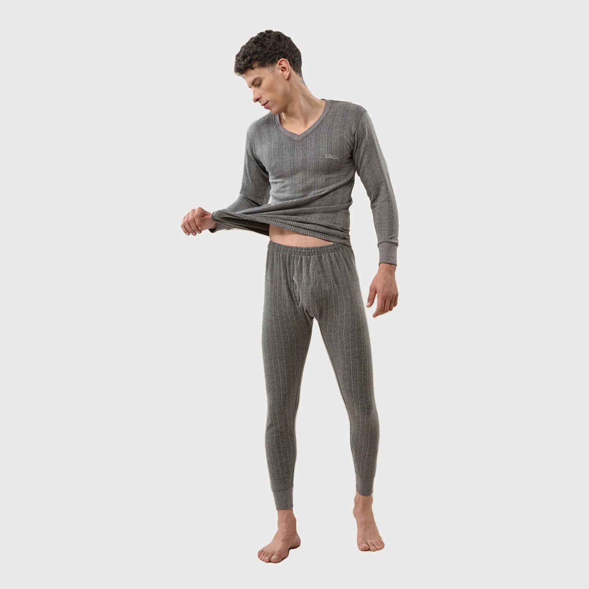 Lux Inferno V-Neck Thermal Top For Men - Charcoal - 105 | Size - 3XL