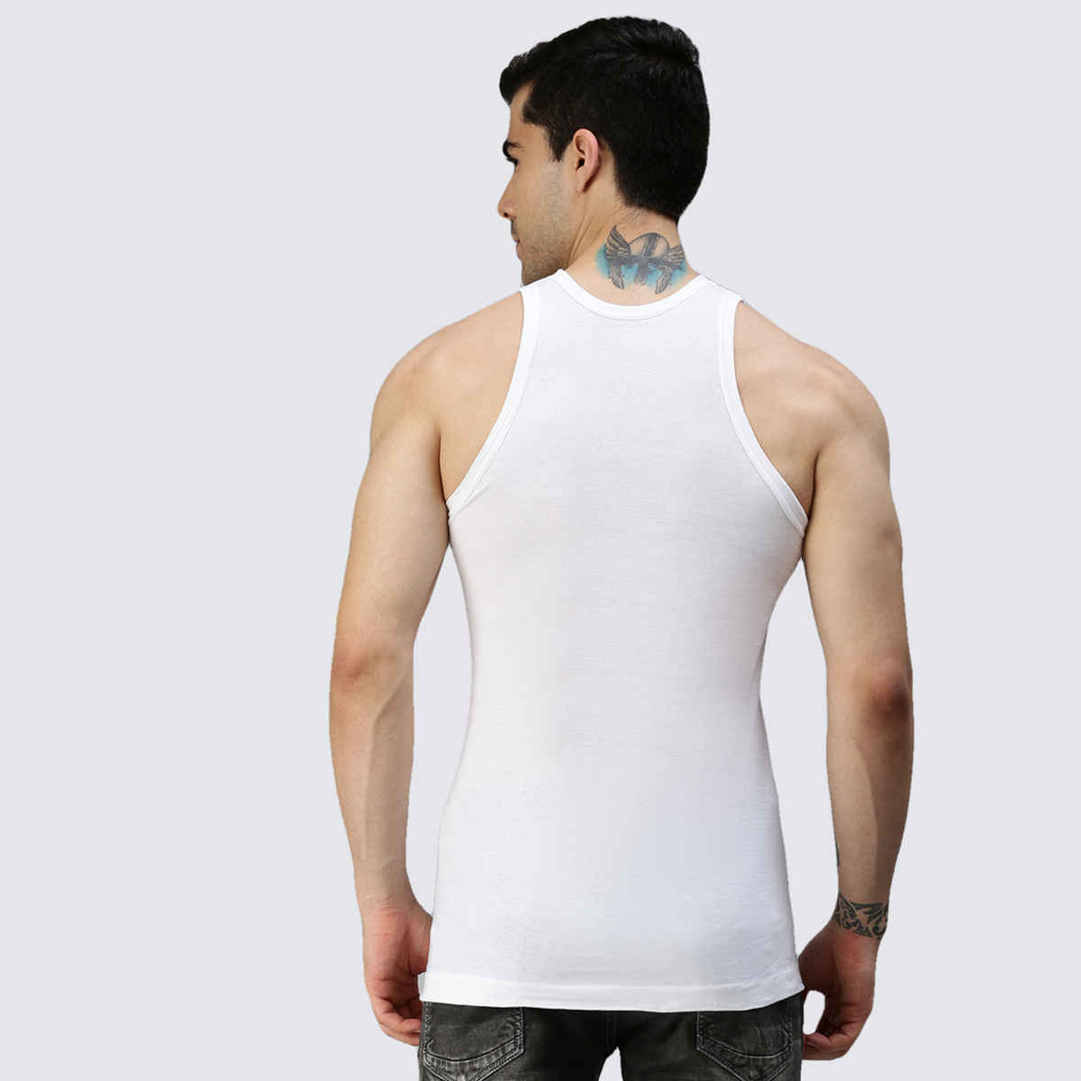 Lux Cozi Men's White Cotton Vest | White | 100 - Pack of 3