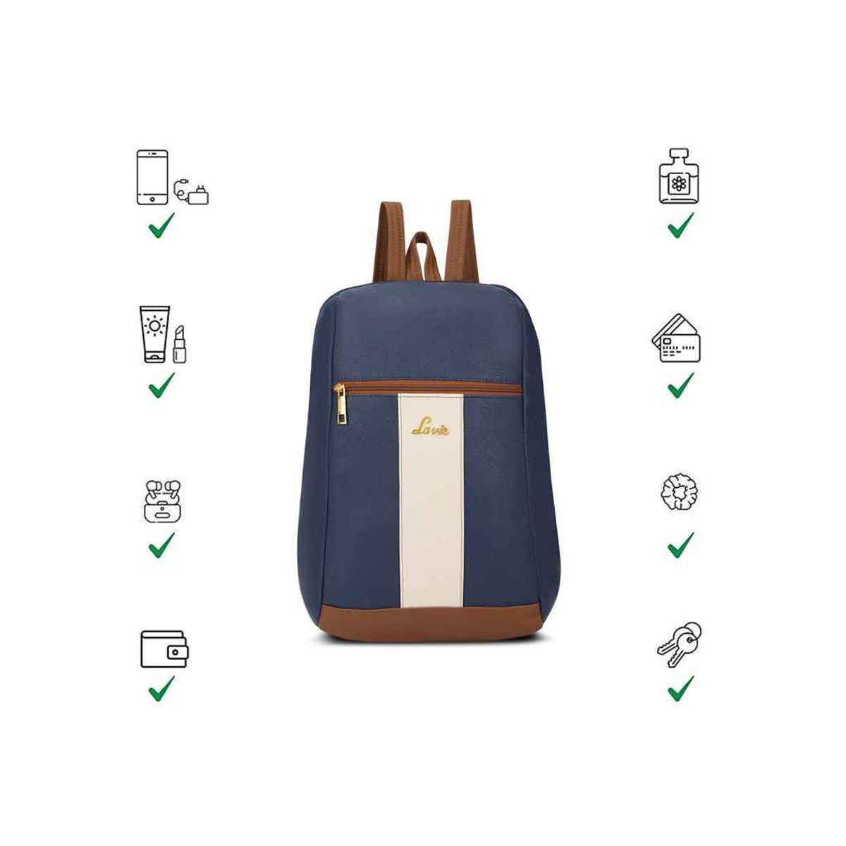Lavie Women's Colourblock Cobie Fashion Backpack for | Shoulder Bag | Navy