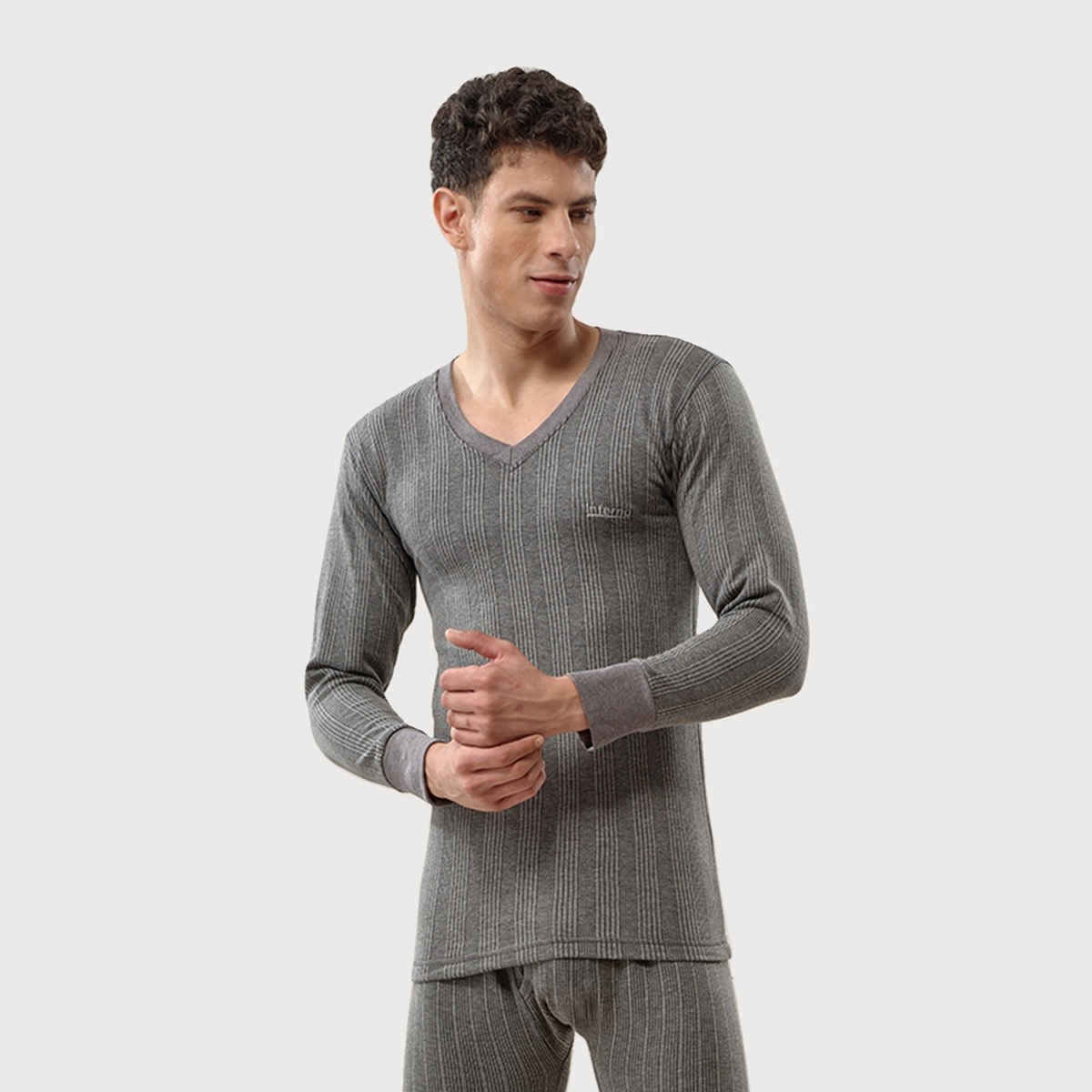 Lux Inferno V-Neck Thermal Top For Men - Charcoal - 105 | Size - 3XL