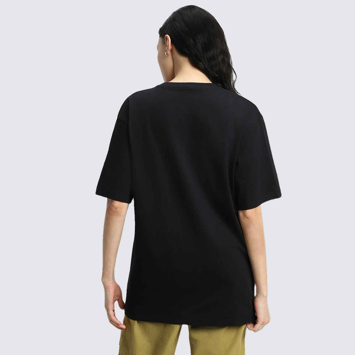 Juneberry Black Graphic Print Oversized Fit T-Shirt - XL