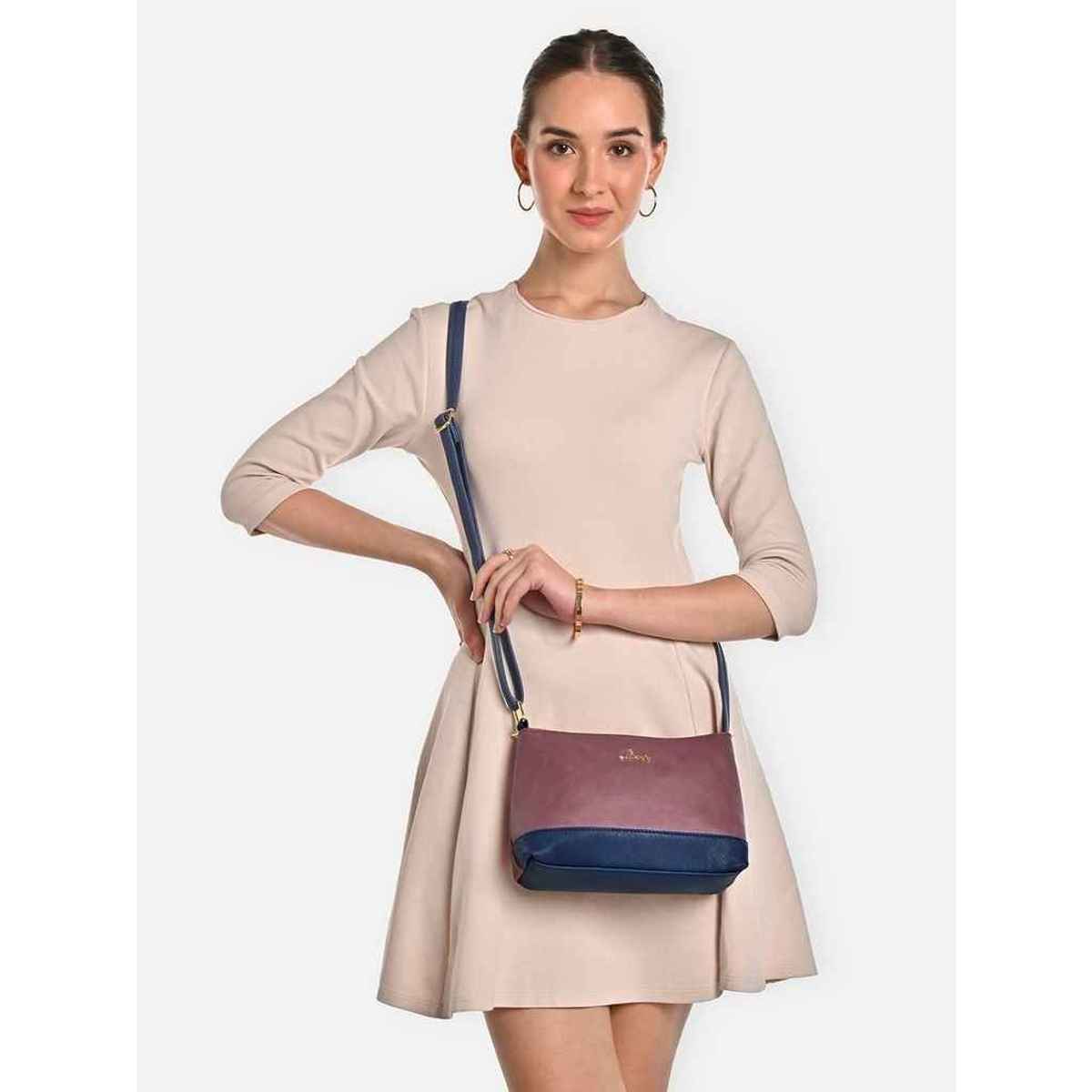 Lavie Women's Taya Cross Body Sling Bag | Ladies Purse Handbag | Dark Pink