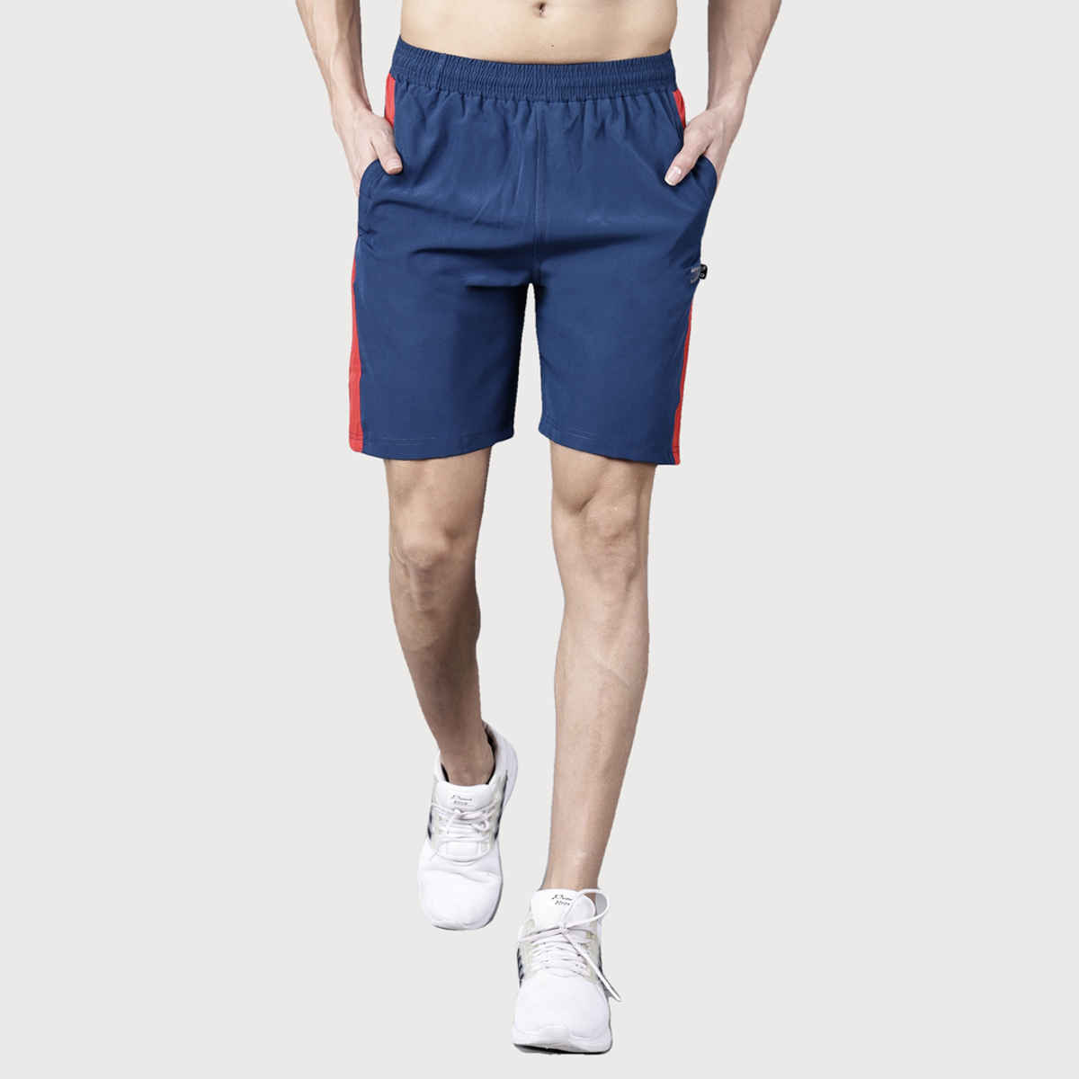 Texfro Men's Solid Knee Length Sports & Regular Shorts with Side Pockets - Blue | M