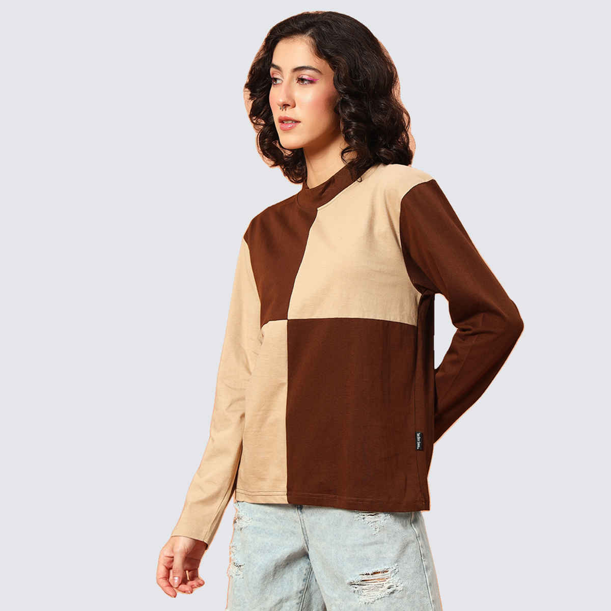 The Dry State Women's T-Shirt | WTSH 1740A 1699 | Brown & Cream - XL
