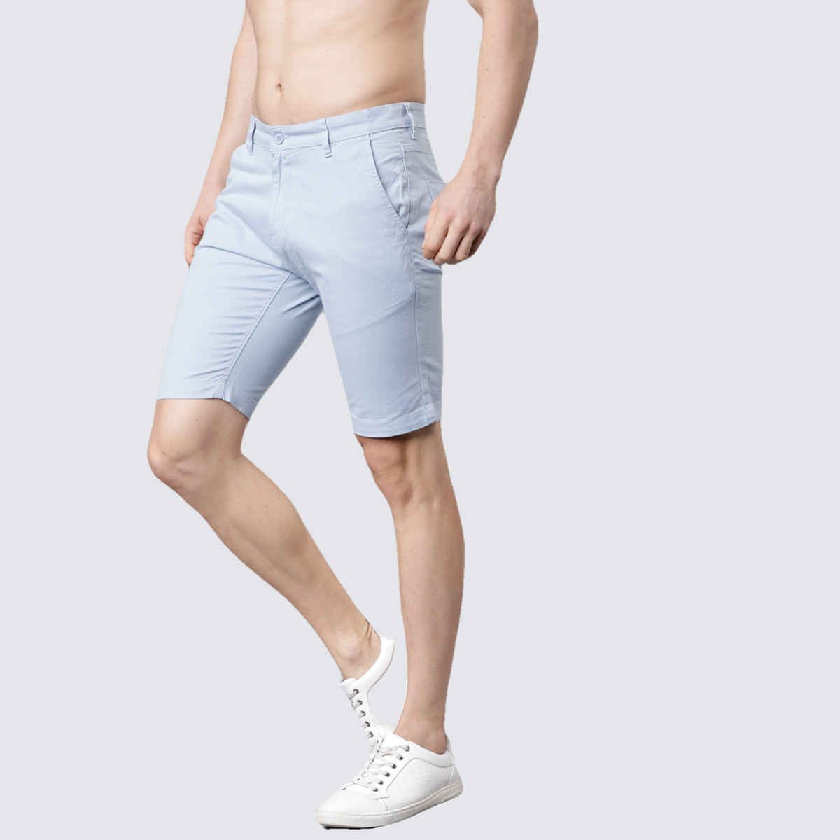 HIGHLANDER Men's Slim Fit Chino Shorts | Ice Blue - 34