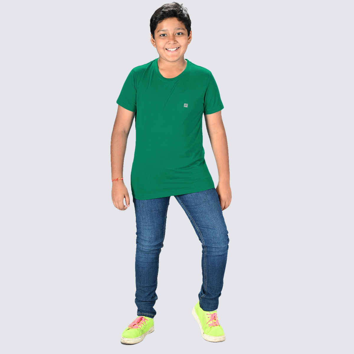 Lux Nitro Kids Round Neck T-shirt | Peacock Green - XXL