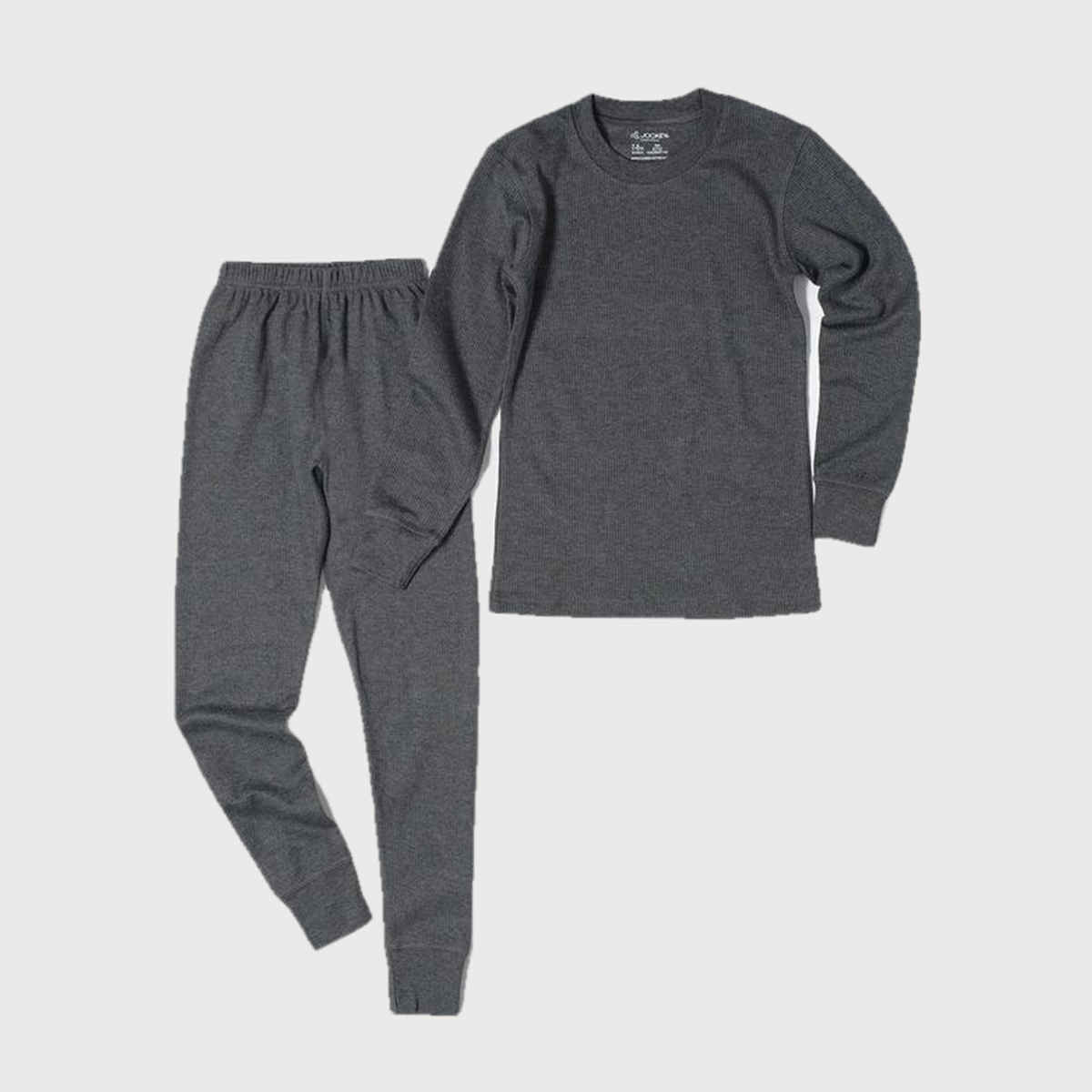 Jockey KT02 Kid's Super Combed Cotton Rich Full Sleeve Thermal Undershirt | Grey-11-12 Yr
