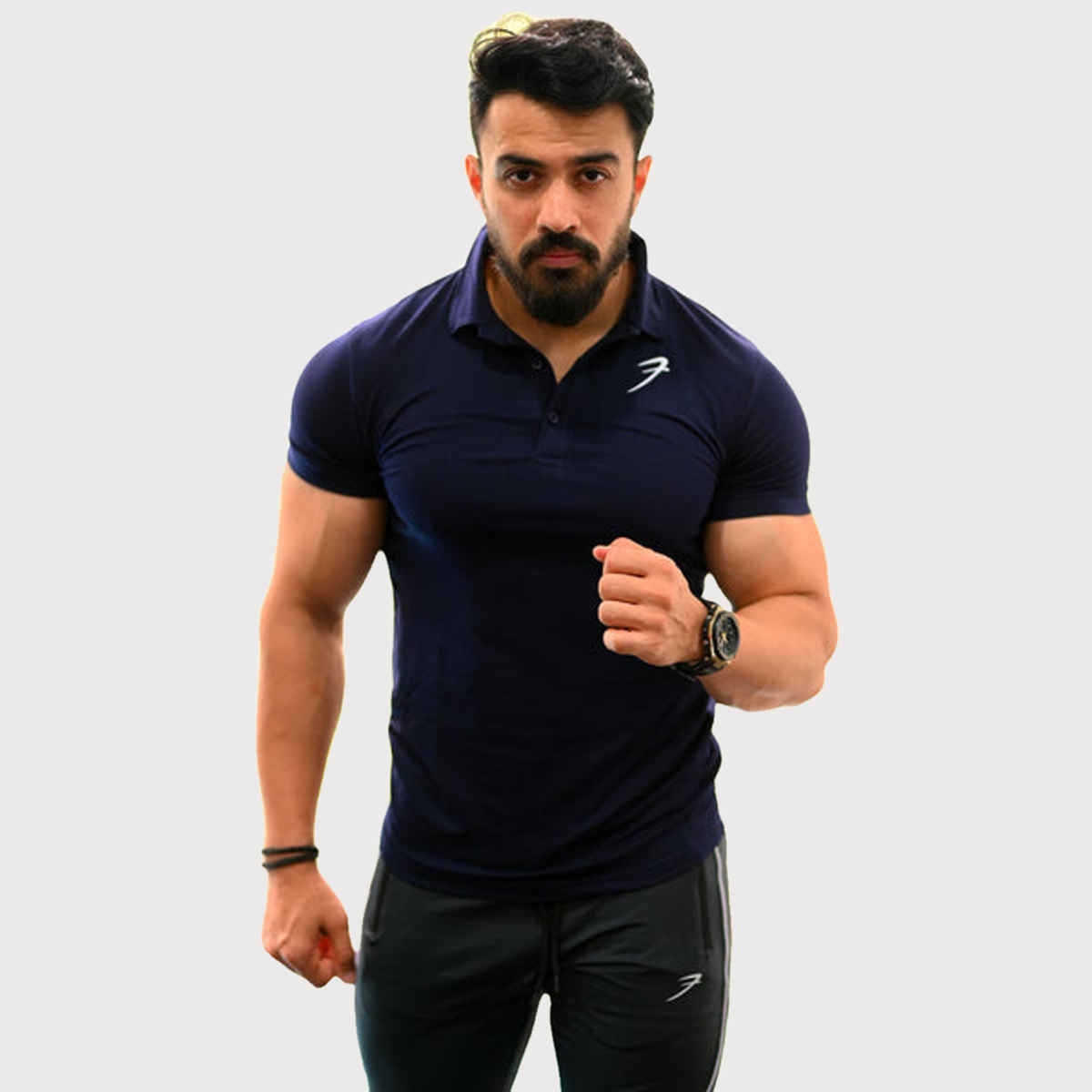 Fuaark Men's Polo GYM T-shirt | Navy - S