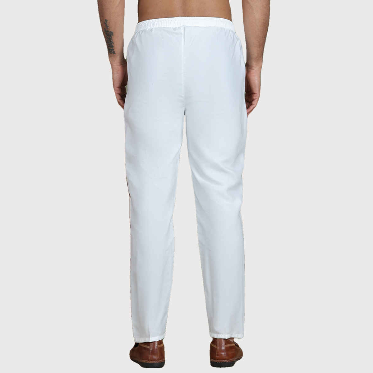 Jompers Men s Cotton Solid Pyjama ANKPJ 006 - White | 30