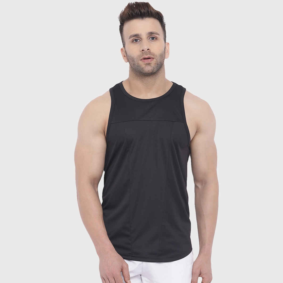 Chkokko Men's Gym Regular Fit Tank Tops Sports Sleeveless Vest | Black - XXL