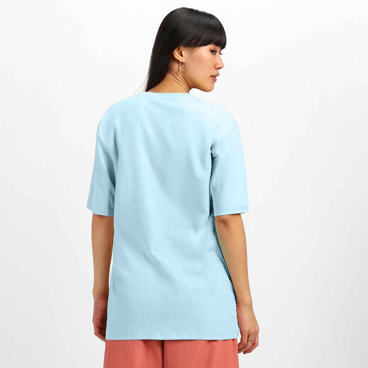 Juneberry Women s Skyblue Typographic Front Print Dutch Canal T-shirt - M