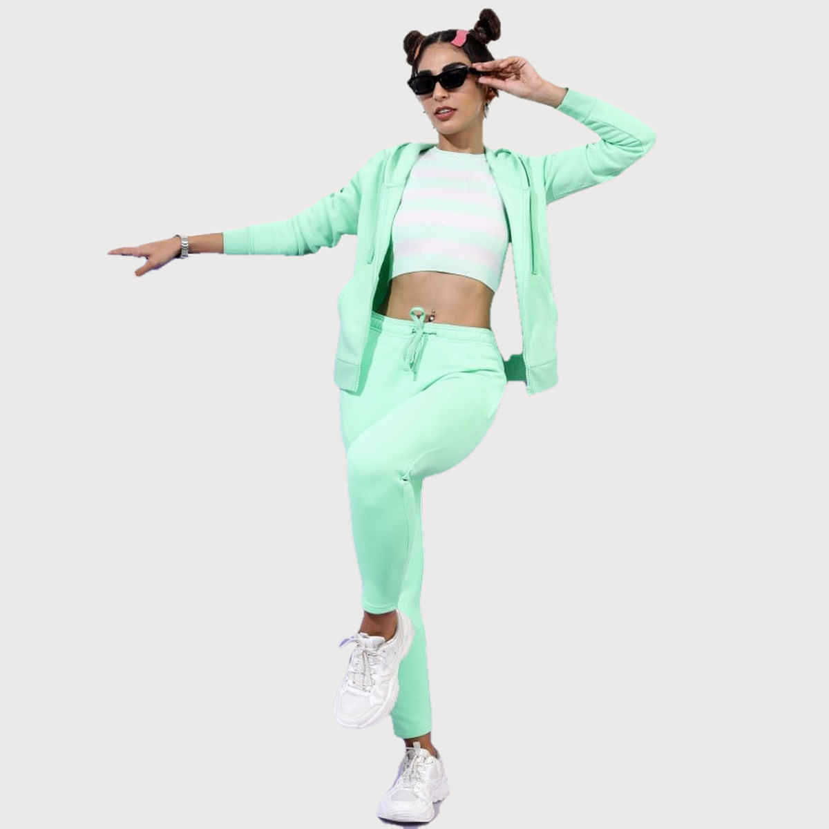 Ketch Women Full Sleeve Slim Fit Sweatshirt | Green | M